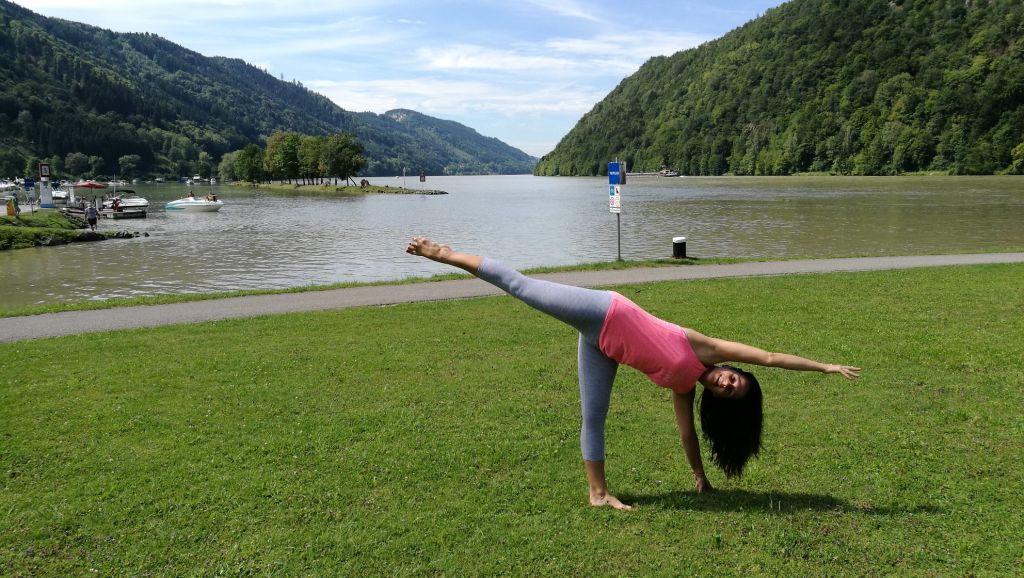 Yoga mit toller Aussicht auf die Schlögener Schlinge (Riverresort Donauschlinge)