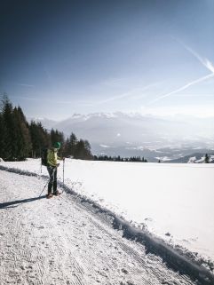 Atemberaubende Aussicht bei Schneeschuhwanderung © Marika Unterladstätter (Tratterhof)