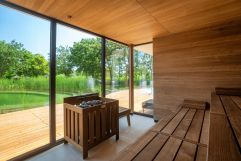 Sauna mit Ausblick auf den Schwimmteich  (VILA VITA Pannonia)