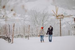 Spaziergang durch die verschneiten Weinberge (c) Karin Bergmann (Ratscher Landhaus)