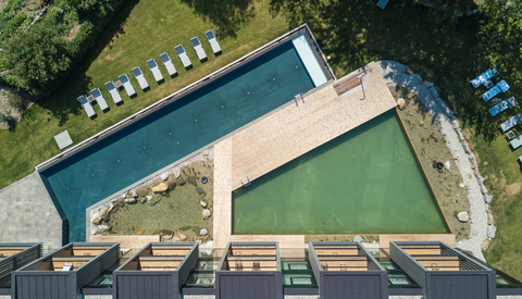 Blick aus der Vogelperspektive auf die Anlage (c) Florian Andergassen (Hotel Sand)