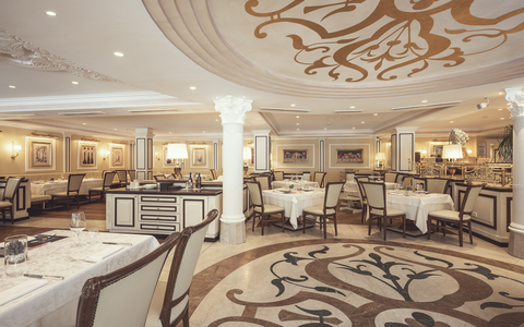Großer Speisesaal (c) Hannes Niederkofler (Cavallino Bianco Family Spa Grand Hotel)