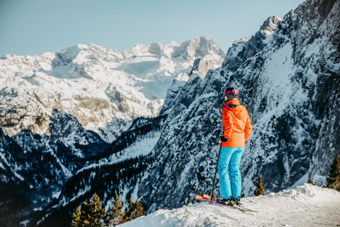 Toller Ausblick auf die verschneiten Berge (Vitalhotel Gosau)
